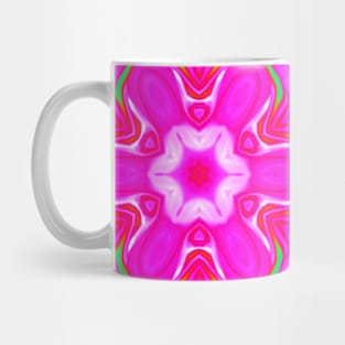 Psychedelic Mandala Flower Blue Pink Green and Red Mug